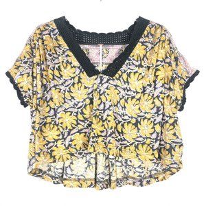 Free People Floral High Low Boho Top